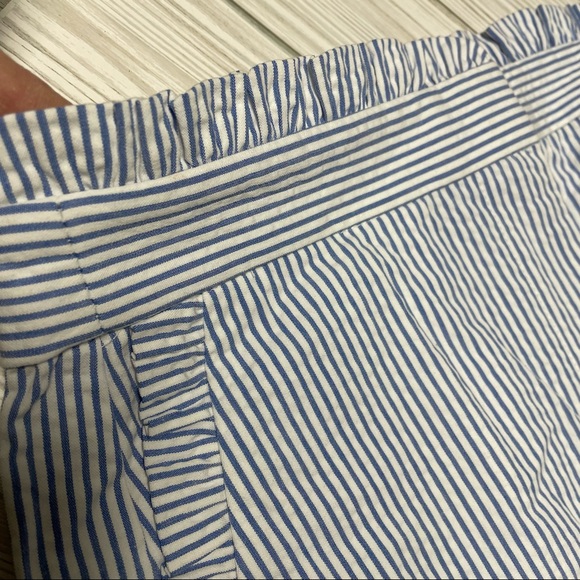 J. Crew Seersucker Striped Ruffle Shorts, blue and white stripes - Picture 8 of 14